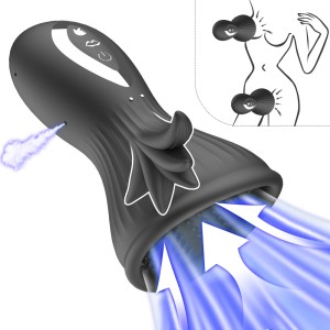 Rechargeable tongue licking and sucking breast massager, female breast enlargement device