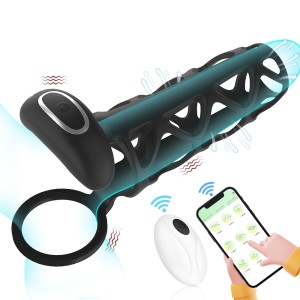 APP Remote Control Penile Net Set Delay Vibration Lock Sperm Ring Couple Supplies Set