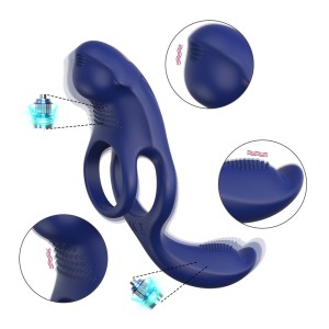 Men's App Remote Control Double Ring Vibration Couple Delay Sperm Lock Ring