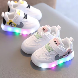 White children's luminous shoes